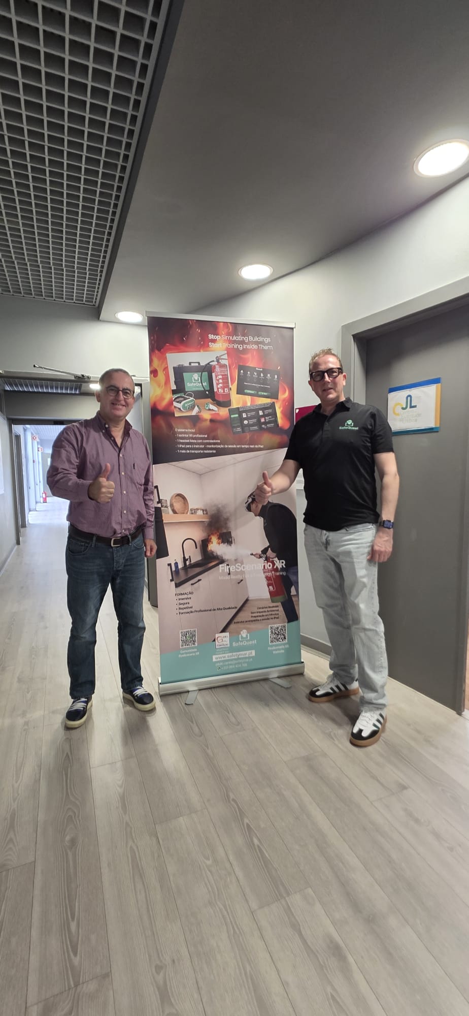Safetymar team with FireScenario XR banner